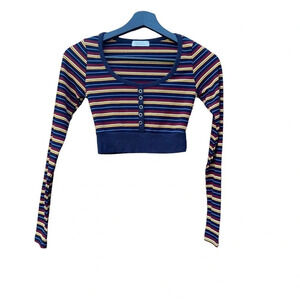 Haley & June XS striped long sleeve crop top